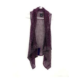 Katie Todd Purple Cardigan Vest Mesh One Size cover up
